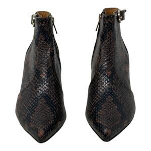 Joie Rawly Snakeskin Embossed Leather Ankle Boots Sz 36